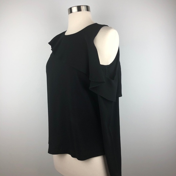 Topshop Izzy Cold Shoulder Ruffle Top - Picture 5 of 7